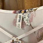 BRAND NEW White and Flowers Shirt With Front Tie Size M Photo 2