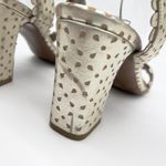 Tabitha Simmons Leticia Block Heel Sandals 37.5 Minimal Bridal Evening Classic Gold Size 6.5 Photo 7