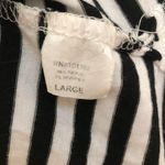 Cha Cha Vente Black White Striped Open Cold Shoulder Tie Sleeve Shirt Blouse Top Size L Photo 4