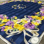 Christian Dior Dior Navy Floral Silk Handkerchief Photo 3