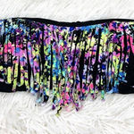 Victoria's Secret Victoria’s Secret Swim Black Bandeau Fringe Bikini Top Size Small Photo 0
