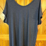 cj banks  1X Shirt Top Navy Blue Back V Lace Up Short Sleeve nwt (0762) Photo 0