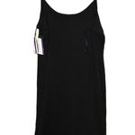 Danielle Bernstein NWT Womens Black Slip Dress Spaghetti Straps Fur Trim Size 2X Photo 1