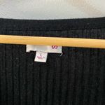 SO  Ribbed‎ Button Up Cropped Long Sleeve Black Cardigan Size Large Photo 3