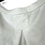 Free People  We The Free Cream White Waffle-Knit Long Sleeve Frayed Hem Shirt Photo 4