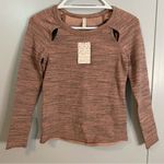 Free People Peek A Boo Pullover Top Heather Rose Brown Sweater Shirt Size Medium Photo 1