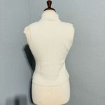 ZARA Ecru Sleeveless Cut Out Squared Neck Choker Tank Top Sz L Cotton Blend Photo 11