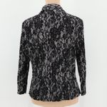 Fred David Lace‎ Print Stretch Button Top Womens Corporate Goth Whimsigoth Career Size L Photo 1