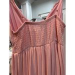 Rue 21  Pink Tiered Maxi Dress Smocked Bodice Tie Front Cami Beach Vacation M Photo 6