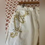 NWT Vintage 80s Country Western Metallic Gold Mom Jeans Size 10 White Photo 4