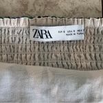 ZARA  Crop Top Small Ruched Stretching Back Spaghetti  Strap Blue/Green Photo 4