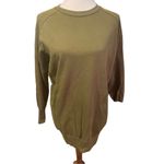 ZARA  Womens Sweatshirt Ribbed Sleeve Olive/Army Green Small Photo 3