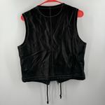 R&R Surplus Leather Vest Size Medium Womens Black/Brown Gray Cinch Waist Soft Black Photo 1