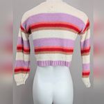 Billabong Women's Striped Sweater in Purple, Red, and Cream Photo 2
