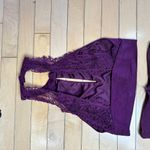 Lulus 2 Piece Purple Lace Back Crop TOp & Skirt Set Size Small Photo 5
