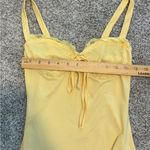 None Women’s yellow sexy lace sleeveless ruched party bodycon mini dress‎ size XS Photo 3