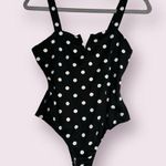 Abound  Black and White Polka Dot Bodysuit Photo 0