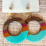 Camila Coelho  wood &‎ Resin Hoop Earrings Photo 2