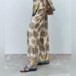 ZARA  Multicolored Printed High-Waisted Wide Leg Palazzo‎ Pants Size Small NEW Photo 3