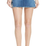 3x1  NYC Women's Blue Celine Frayed Distressed Denim A-line Mini Skirt Size 26 Photo 0