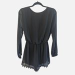 Astr The Label Black Roseanne Long Sleeve Shorts Romper M crochet lace trim NWOT Size M Photo 4