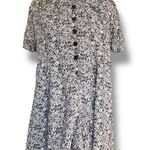 Vintage 90s Express Black White Floral Button Front Short Sleeve Romper Small Photo 9