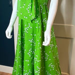 Vintage 70’s Lanz Original Maxi Dress, Kelly Green & White, Vintage Sz 13 Photo 0