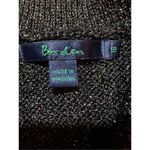 Boden womens black open knit metallic sparkly cardigan with one button closure s Black Size 18 Photo 2