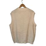 Vintage 90’s Silk Blend Oversized Cream Knit Vest Size L Photo 2