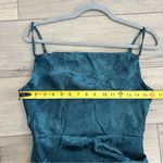 Lulus Simply Stunning Dark Teal Embossed Satin Jacquard Floral Dress NWT Small Photo 7