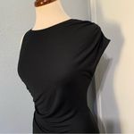 ZARA  New Women Black Casual Party Asymmetric Draped Midi Dress Size M Photo 6