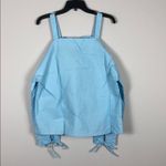 Love Riche Top Cold Shoulder Blue Tie String Photo 1