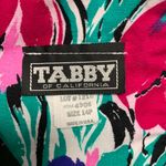 Vintage 90s Bright Floral Drop Waist Dress Full Skirt Sz Medium? Pink Photo 9