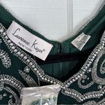 Laurence Kazar NWT Vintage Green Beaded Silk Floor Length Dress Formal Prom Gown Photo 11