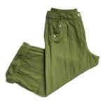 Larry Levine Crop Capri Linen Blend Pants Olive Green Wide Leg Women’s size 6 Photo 1