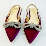 Lilly Pulitzer NEW  Purple Satin Slingback Flat with Rhinestone Bow size 7.5 Photo 5