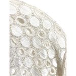 Miholl Waffle Knit Blouse Womens XL Lace Balloon Sleeves Eyelet Angelcore Boho White Photo 1
