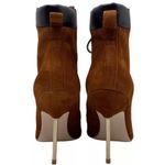  Shoes Good American Brown Suede Booties Lace Up Stiletto Size 8.5 Photo 4