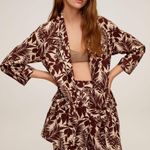 Mango NWT MNG Tropical Print Linen Blend Oversize Blazer Photo 1