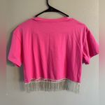 Raised on 90’s Country Pink Graphic Crop Top with Fringe Size M Photo 2