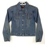 Denim Jean Jacket Vinatge Western SMALL BLUE Women's Stitched Access AC Photo 5