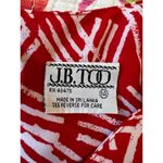 Vintage J.B. Too Short Sleeve Modest Dress Size: 14 Large Red & White Print Photo 6