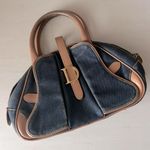 Christian Dior Y2k Vintage  Denim leather trim bowler hand bag Photo 0