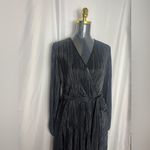 Melonie T Women Fit and Flare Dress Black Long Sleeve accordion pleat NWOT 14 Photo 1