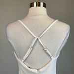 AQUA White Sequined Midi Sheath Cocktail Dress Size 8 Sleeveless Strappy Back by Photo 5