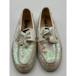 Sperry  Top-Sider Iridescent Sequin Boat Shoes Pink/White EUC!! Photo 5