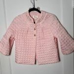 Vintage 40s/50s Barbizon Pastel Pink Quilted Flower Embroidered Bed Jacket Small Photo 0
