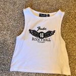 Graphic Crop Tank Top Fender White Photo 0