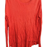 Vince Camuto Orange Ribbed Long Sleeve High Low Hem Casual Top Women's XS Photo 0