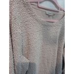 Calvin Klein  Textured Knit Top with Silky Shirt Hem Long Sleeve Light Pink XS Photo 2